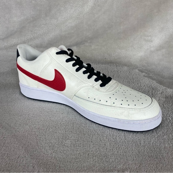 Nike Court Vision Low Sail Men's Sneakers Shoes Size 13 White Red Leather - Picture 6 of 11